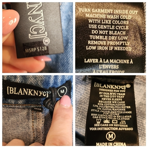 NWT BLANK NYC Womens Sleeveless Denim Belted cropped Jumpsuit. size medium. - Picture 4 of 16